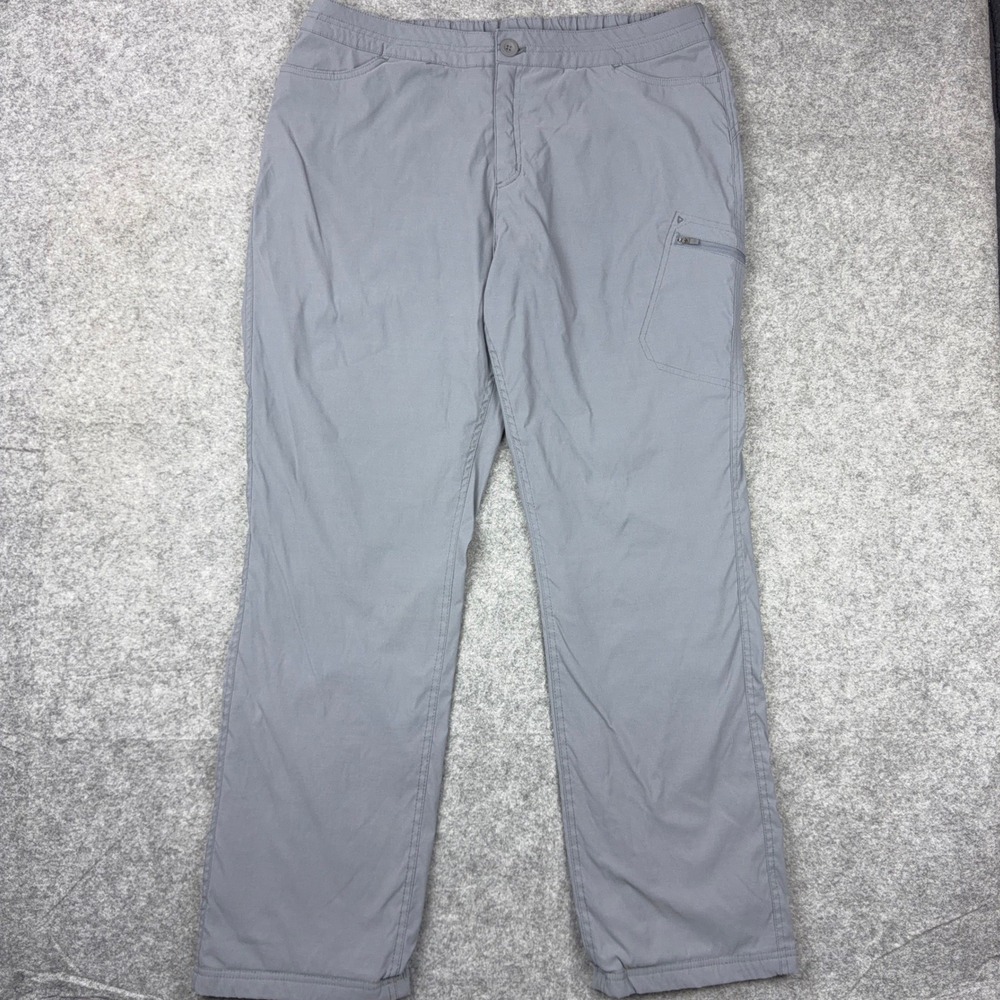 Eddie Bauer Guide Pro Pants Womens XL Gray Fleece Lined Stretch Hiking Outdoor